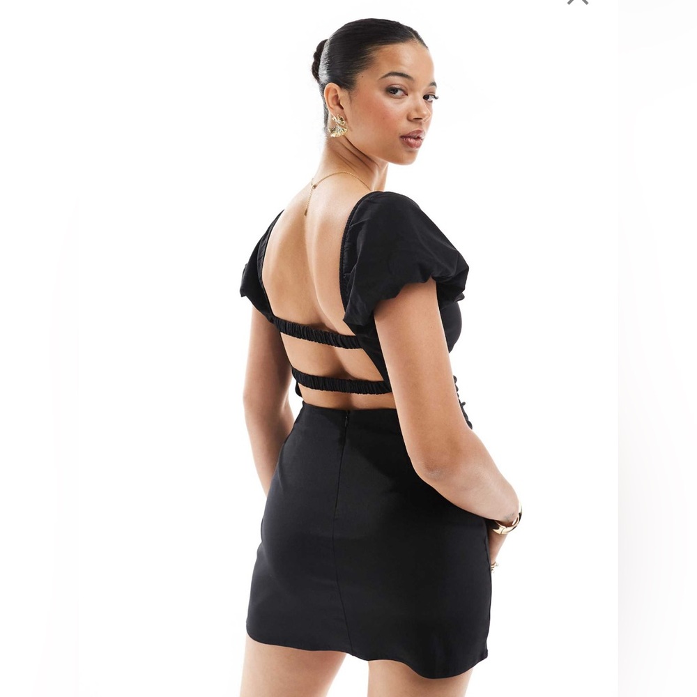 Stradivarius Black Backless Dress